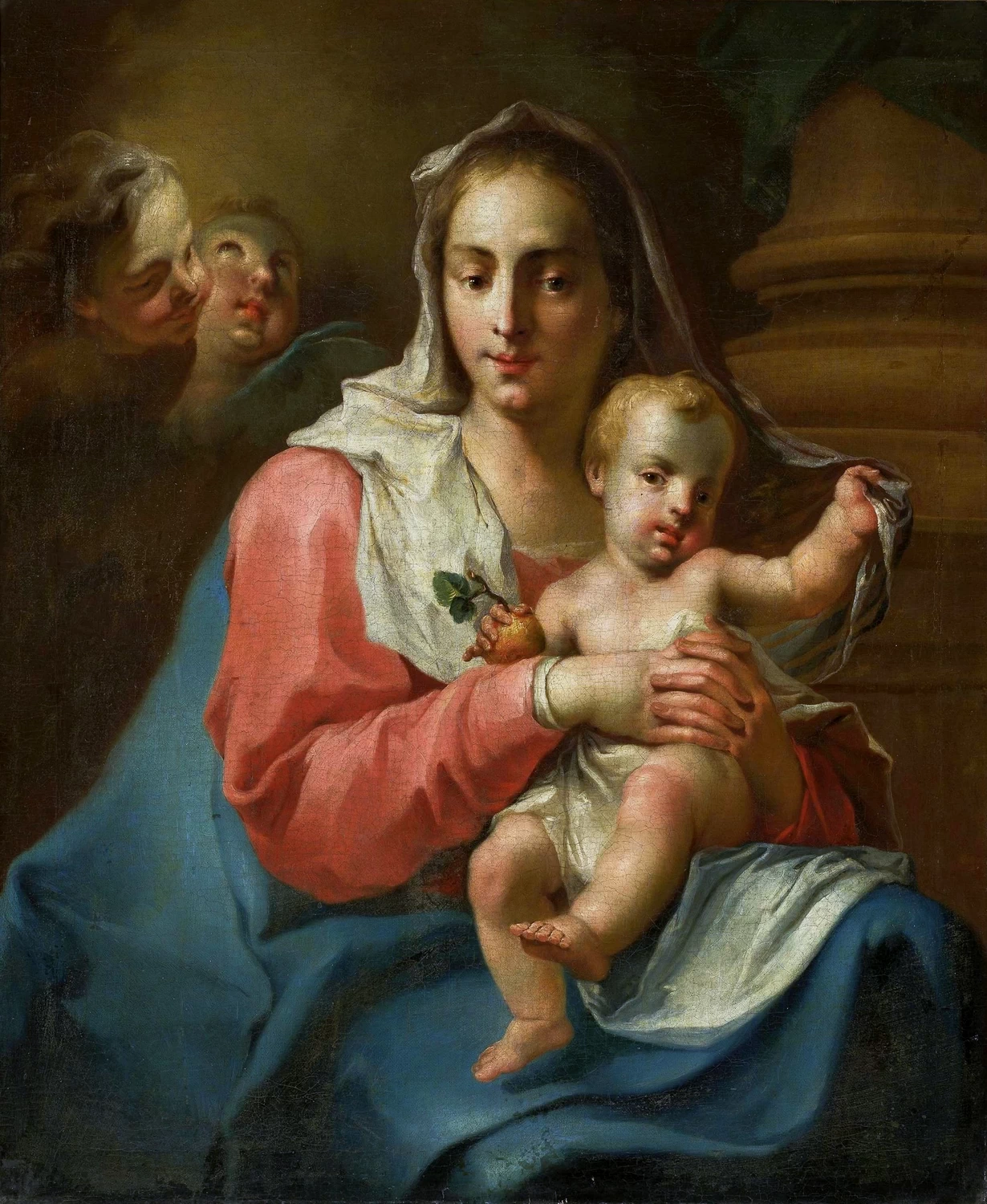  185-Giambattista Pittoni-Madonna col Bambino e due angeli - National Museum in Warsaw 